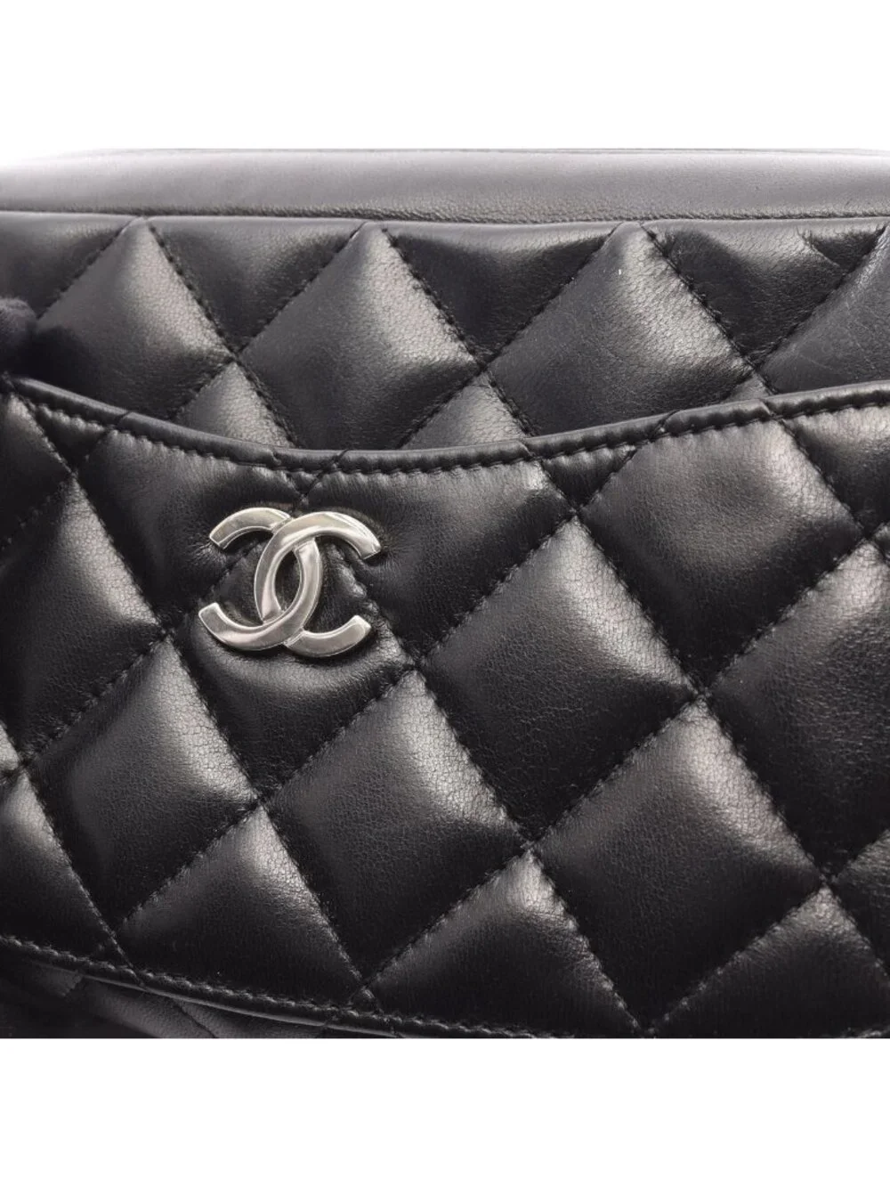 Chanel Shoulder Bag Quilted Black Lambskin